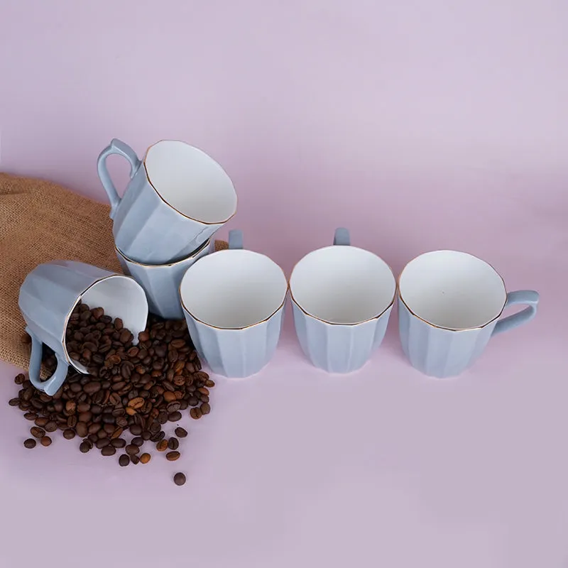 Ereva Porcelain Tea Cup (200 mL Each)/Grey)- Set of Six media 3