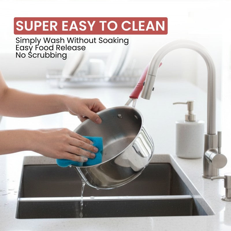 Salford Triply Saucepan with Lid (Red,Silver) - 1900 mL media 5