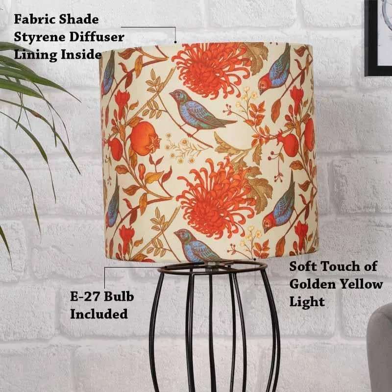 Amber Black Fabric Table Lamp - Multicolor media 6