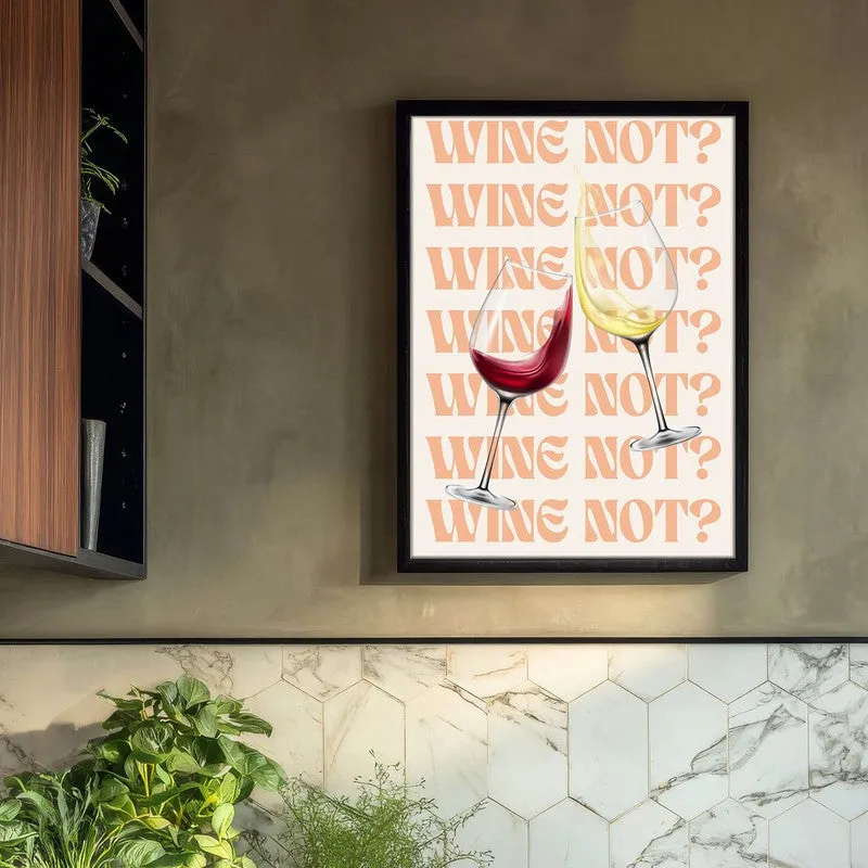Wine Not Archival Canvas Wall Art - Black media 3
