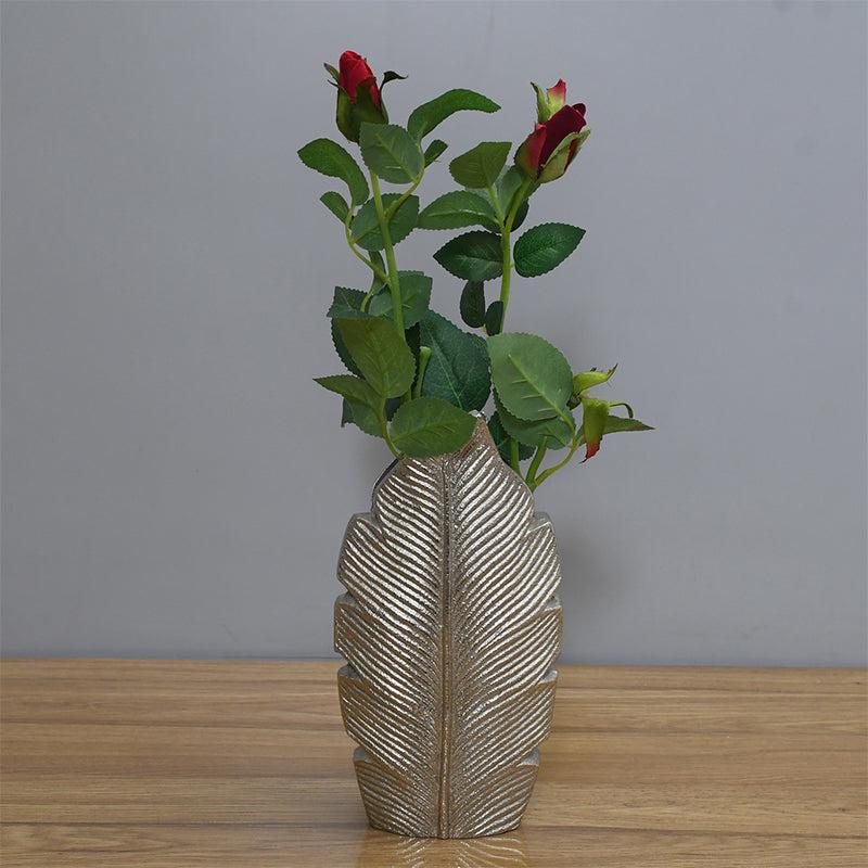 Palm Laef Vase - Silver