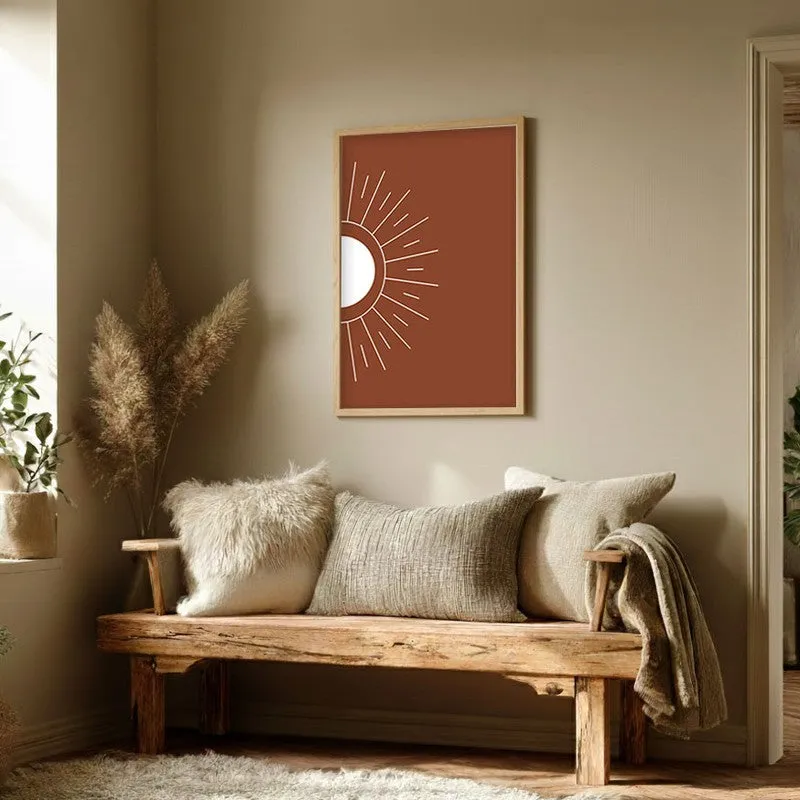 Primal Glow Canvas Wall Painting With Brown Frame media 3