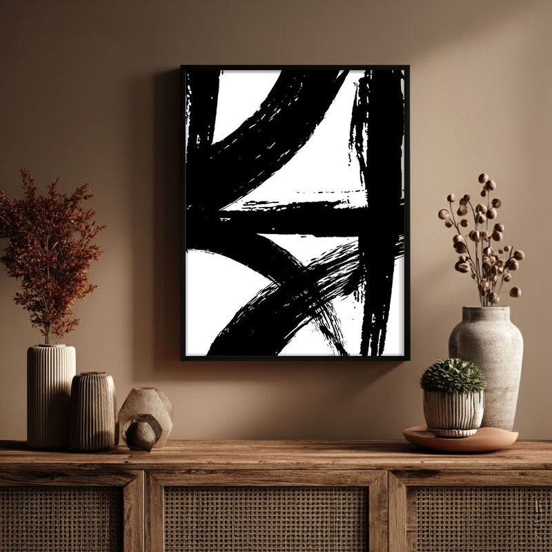 Strokes Of Shadow Framed Canvas Wall Painting media 3