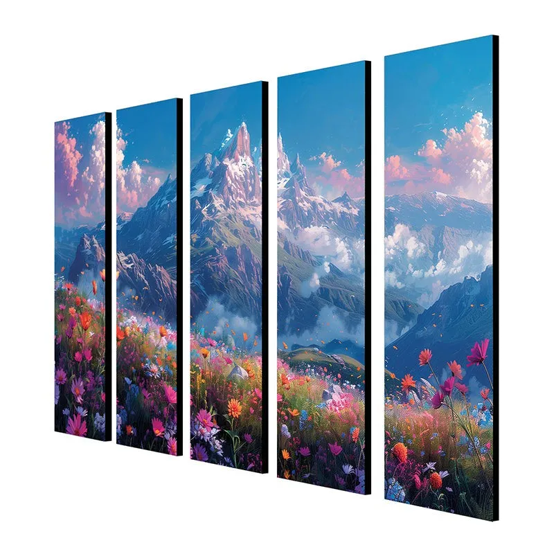 Whimsical Meadow Canvas Wall Art - Set Of Five media 5
