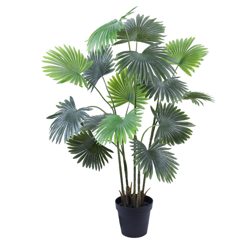 Faux Realistic Areca Plant With Black Plastic  Pot - 5.2 Feet media 5