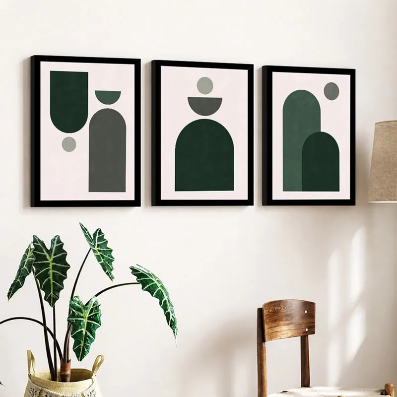 Aestrel Balanced Shapes Minimal Wall Art - Set Of Three media 3