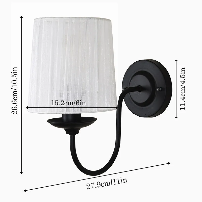 Carva Pleat Brass & Fabric Wall Lamp - Black media 5