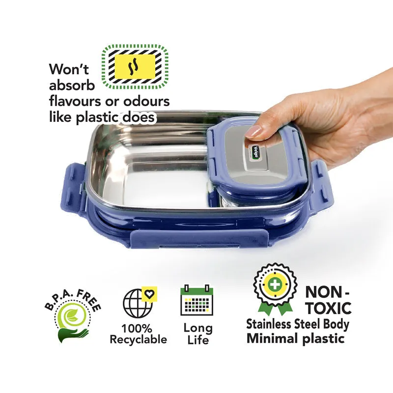 Delico Pack Blue Lunch Box With Insulated Pouch (775 /150 mL) - Three Piece Set media 10
