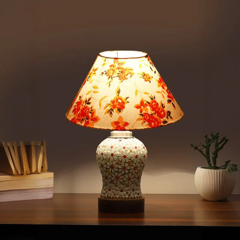 Harmyra Fleur Cone Wooden Table Lamp - Multicolor media 1