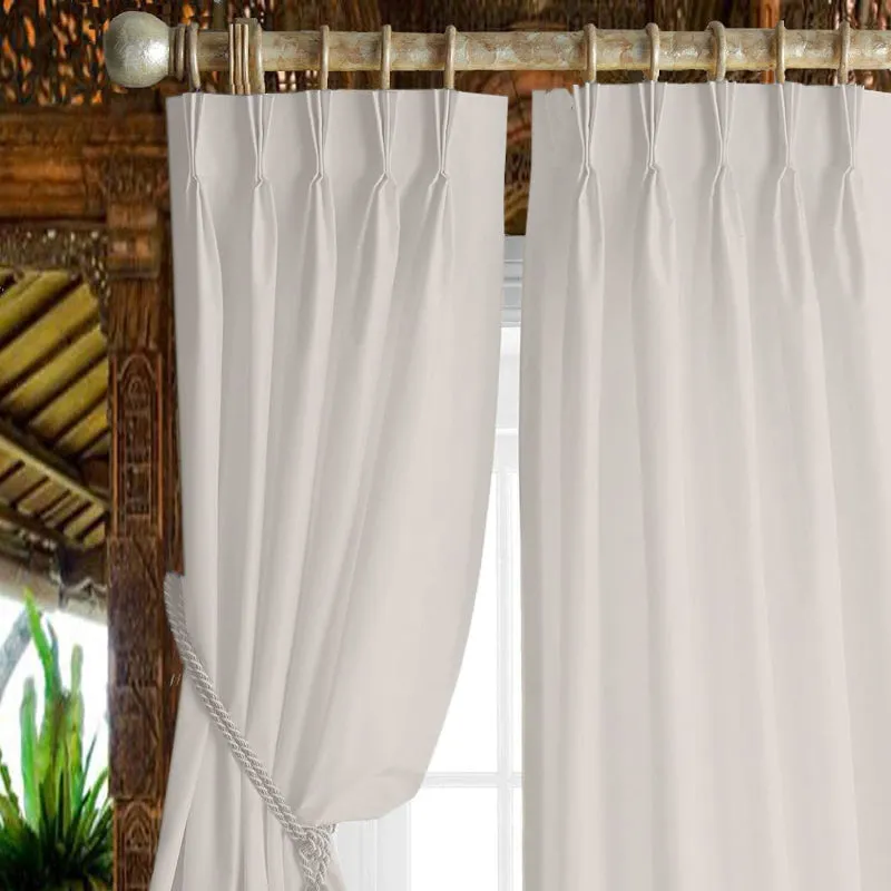 Esme Triple Pinch Pleat Medium Width Curtain - White media 1