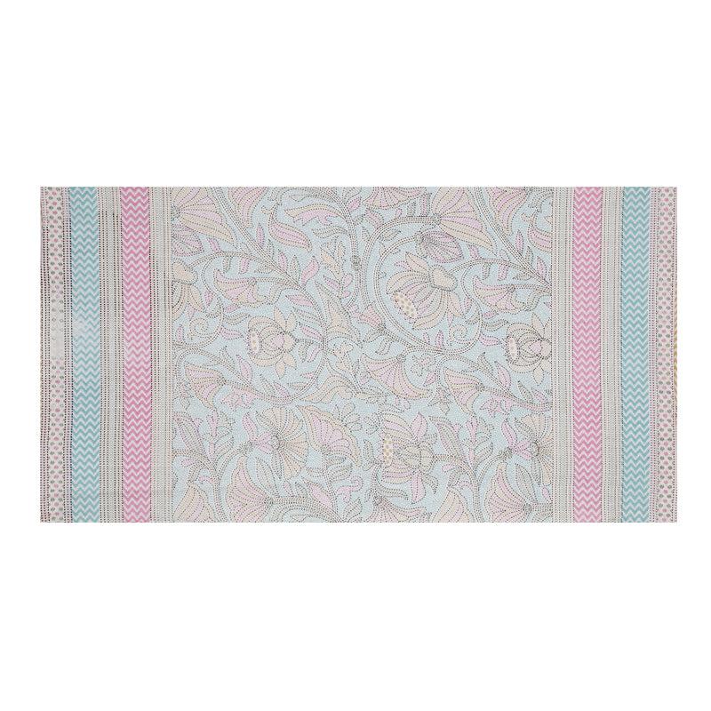 Viya Flora Diwan Set (Pink & Blue) - Six Piece Set media 4