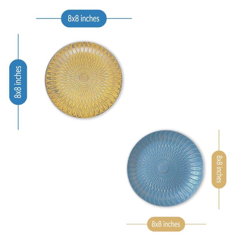 Sinoya Decorative MDF Wall Plates (Blue & Yellow) - Set Of Two media 3