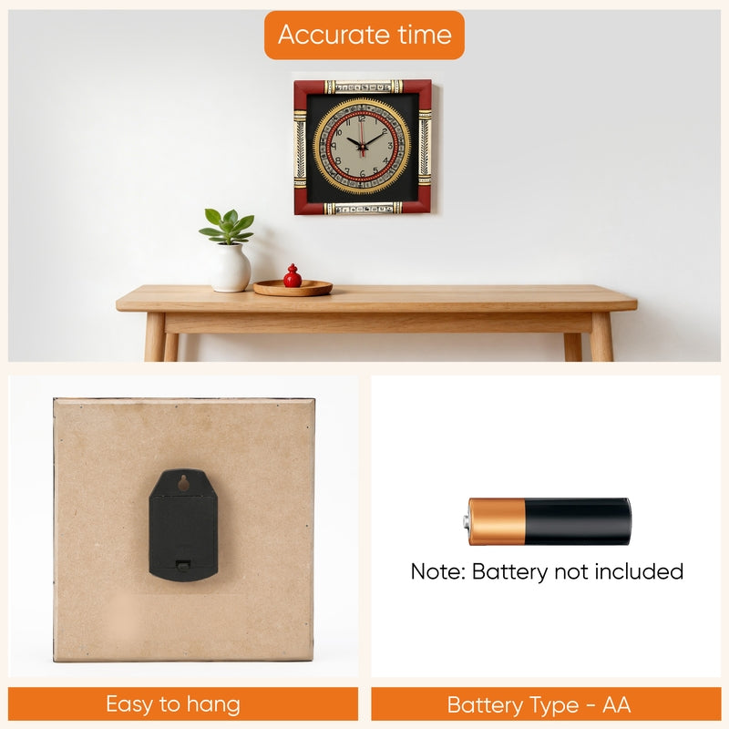 Imeya Warli Tribal Wooden Wall Clock media 8