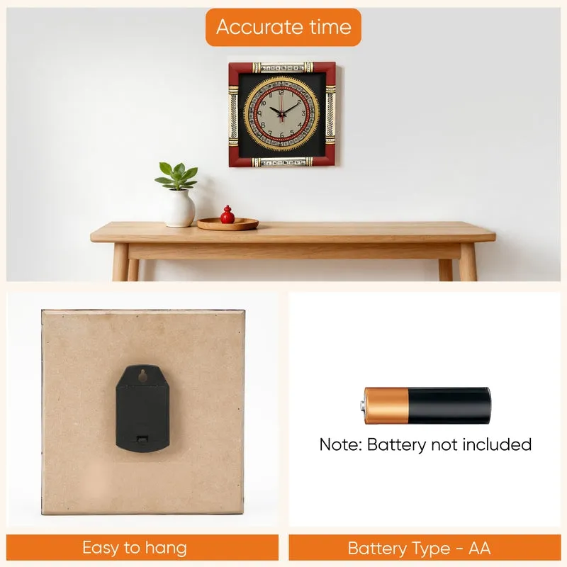 Imeya Warli Tribal Wooden Wall Clock media 8