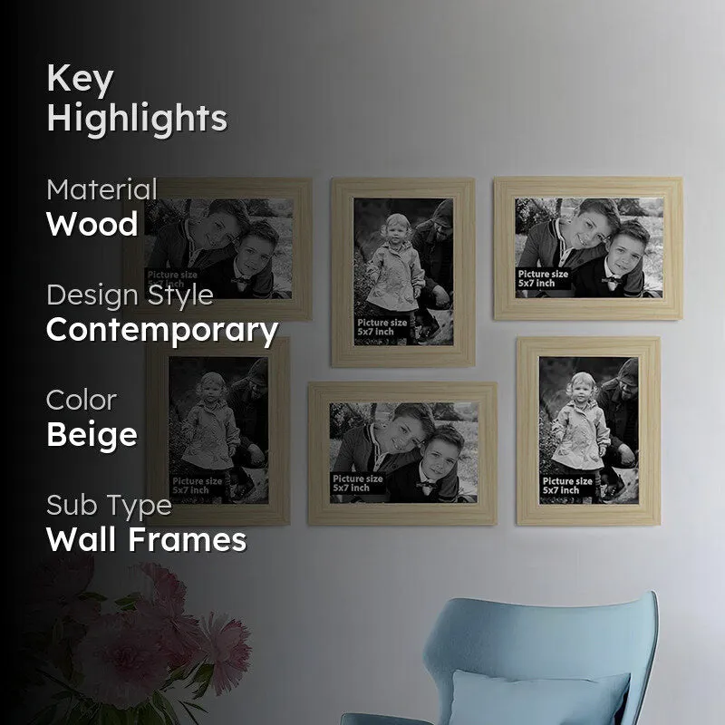 Willow Charm Rectangle Photo Frame (Beige) - Set Of Six media 2