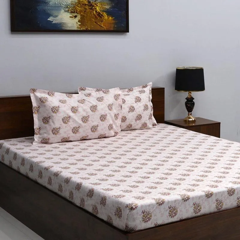 Aachal Ethnic Microfiber Bedsheet (Beige) - 120 GSM media 3