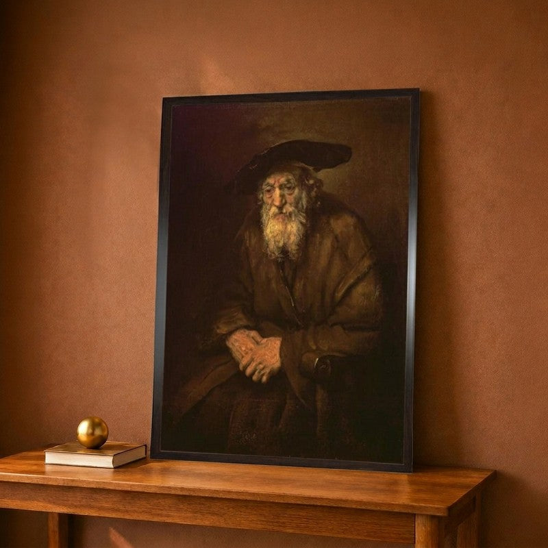 Portrait Of An Old Jew Canvas Wall Painting - 9 x 12 Inches