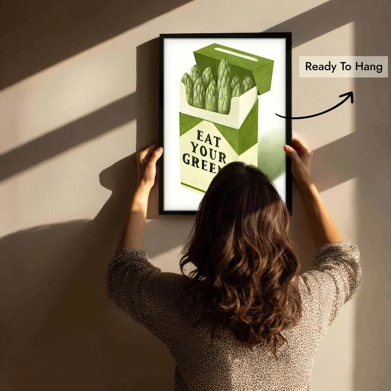 Eat Your Greens Archival Canvas Wall Art - Black media 6