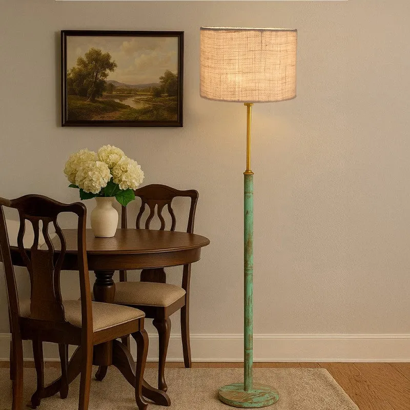 Vintage Glow Wooden Floor Lamp - White media 3