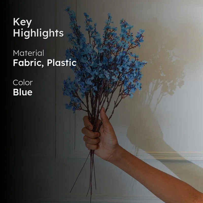 Faux Blue Gypsophila Flower Stick (19 CM) - Set Of Four media 2