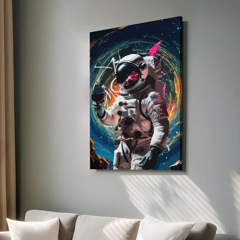 Astronaut In Galaxy Wall Painting media 3