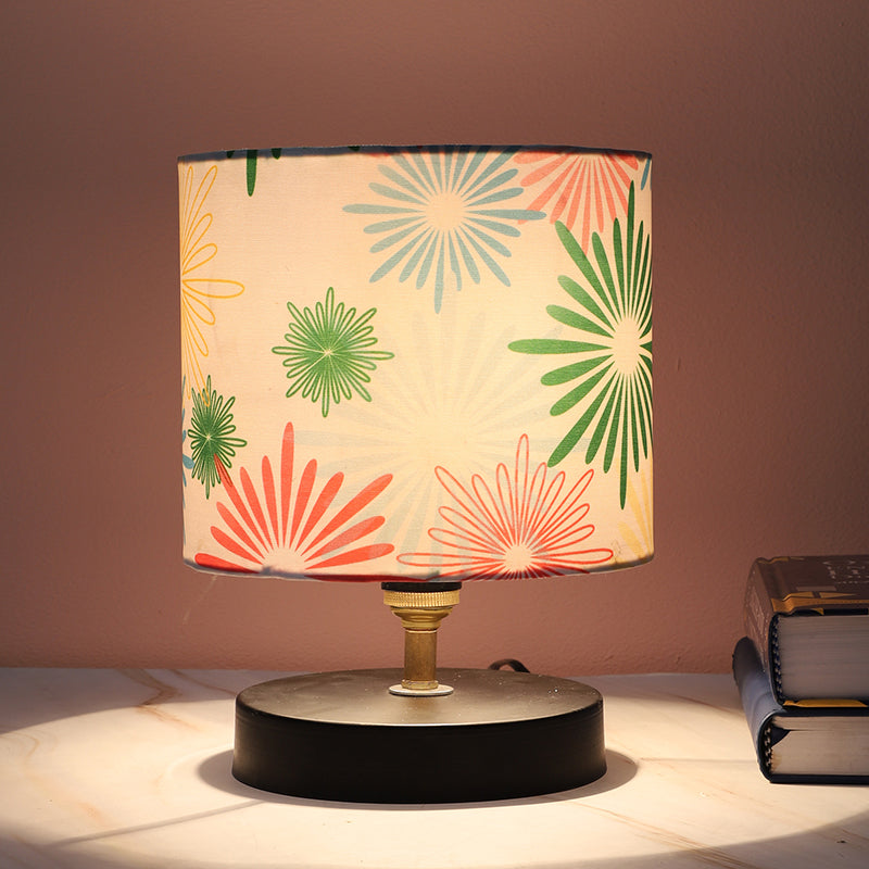 Hikari Loop Printed Iron Table Lamp - Multicolor