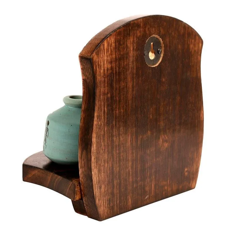 Ghame Warli Wooden Wall Shelf With Pots - Three Piece Set media 5