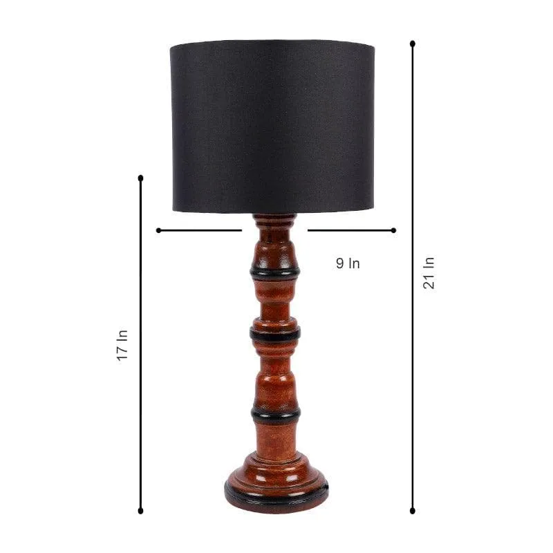 Blace Winde Fabric Table Lamp - Black,Brown media 6