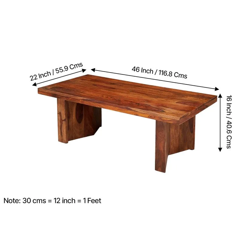 Avenox Sheesham Wooden Center Table - Brown media 12