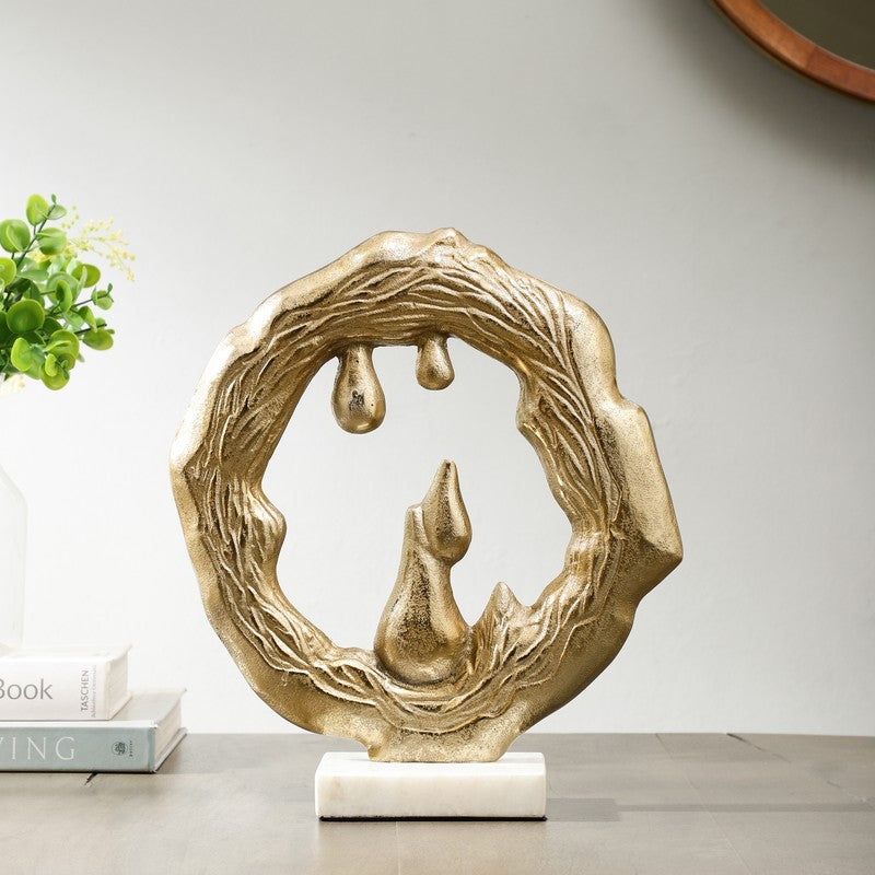 Golden Drift Aluminium Showpiece - Gold