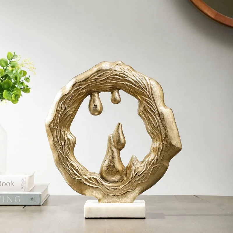 Golden Drift Aluminium Showpiece - Gold media 1