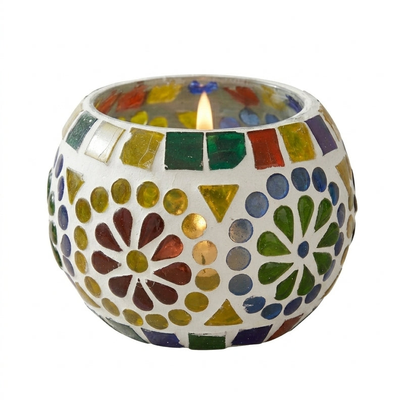 Reyanh Mosaic Glass Tealight Candle Holder media 5