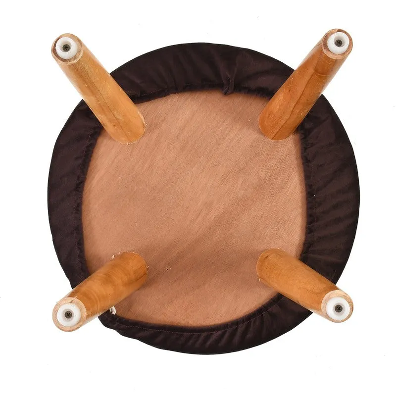 Classic Solid Velvet Ottoman - Brown media 6