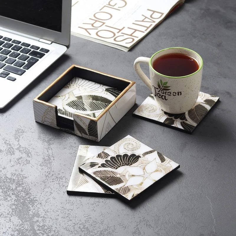Yurex Wooden Coaster with Stand - Seven Piece Set media 1