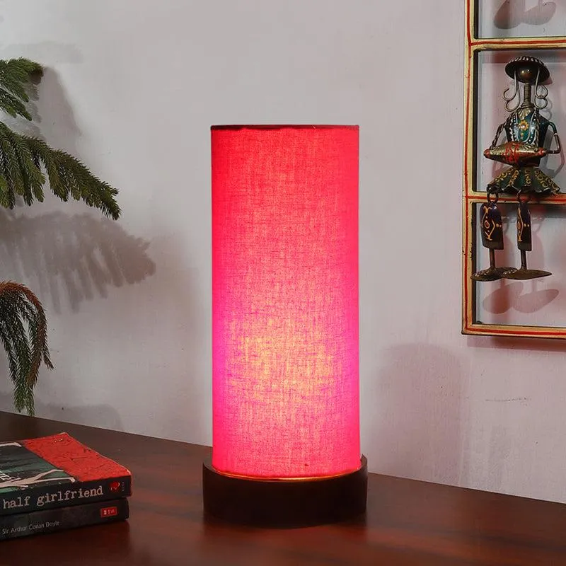 Mirza Tower Wooden Table Lamp - Red,Black media 1