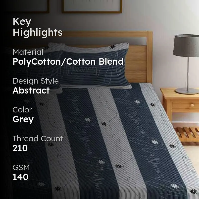 Pinstripes Drama Bedsheet - 140 GSM media 2