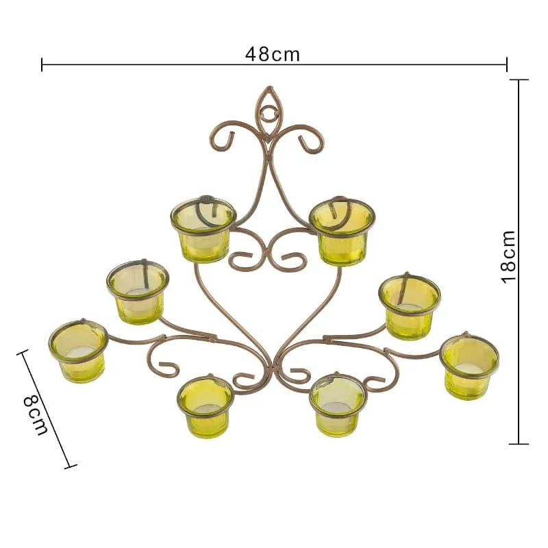 Floral Gold Frame Candle Holder - Yellow media 5