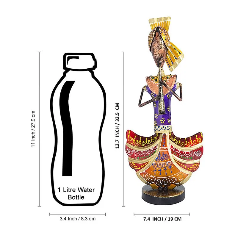 Folk Musician Iron Showpiece - Gold,Purple media 9