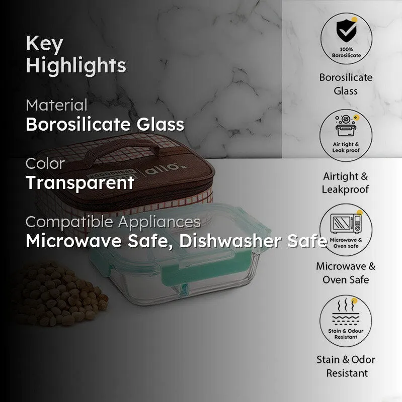 Casper Lunchbox With Chcekered Bag - 580 ML media 2