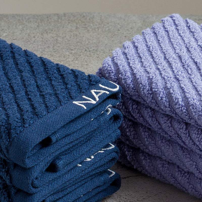Nautica Riviera Soft Cotton Face Towel (Navy Blue & Light Blue) - Set Of Eight media 5