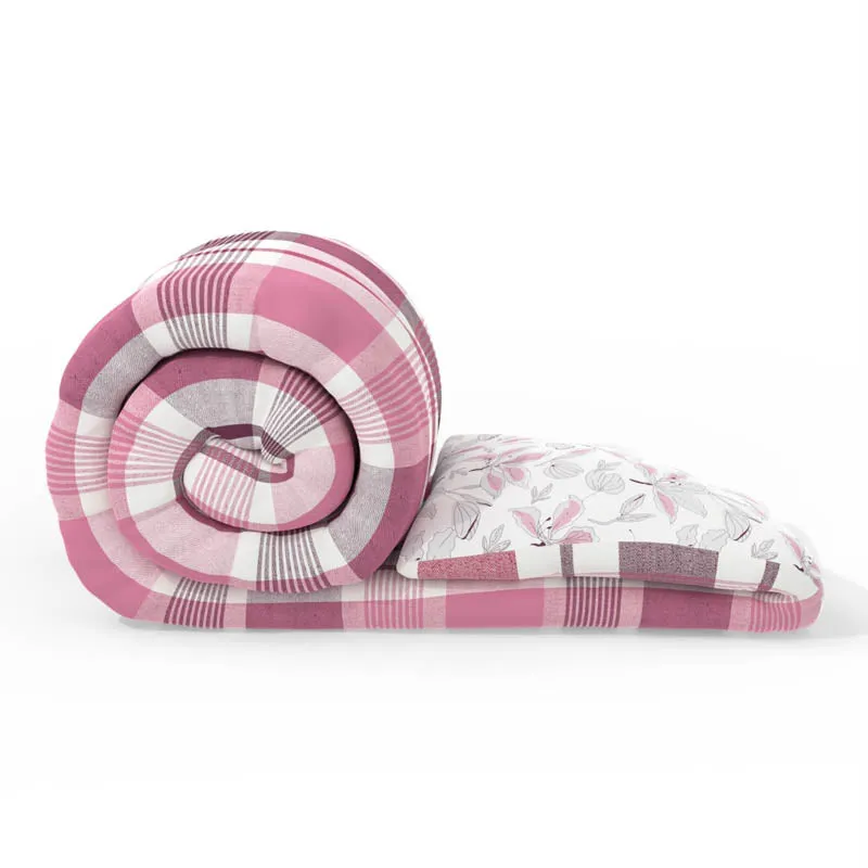 Cary Reversible Microfiber Comforter (Pink & Grape) - 150 GSM media 5