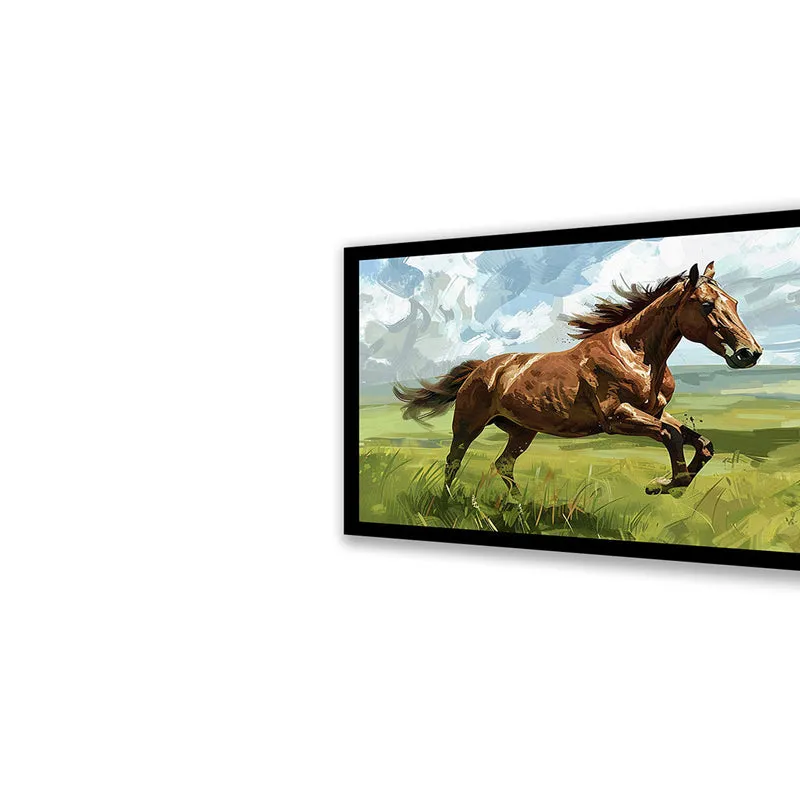 Galloping Roan Stallion Wall Art with Black Frame media 5