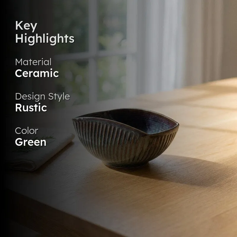 Ceramic Olive Rectangular Bowl media 2