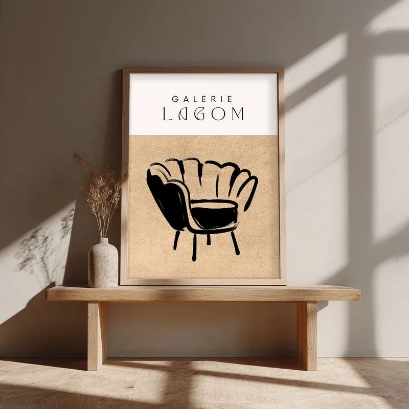 Lagom Lounge Canvas Wall Painting With Brown Frame media 4