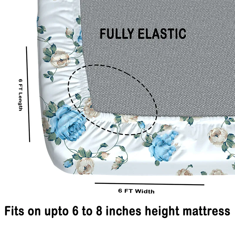 Lillian Fitted Microfiber Microfiber Bedsheet (Blue) - 150 GSM media 6