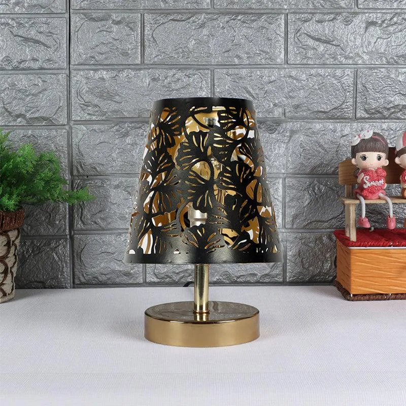 Alba Flora Etched Metal Table Lamp - Black,Gold media 3
