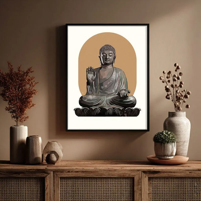 Stillness & Light Buddha Archival Paper Wall Art With Frame media 3