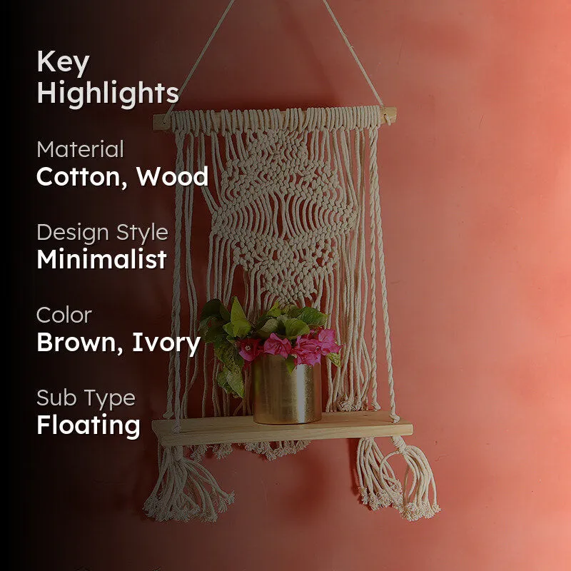 Knot Drift Macrame Wall Shelf media 2