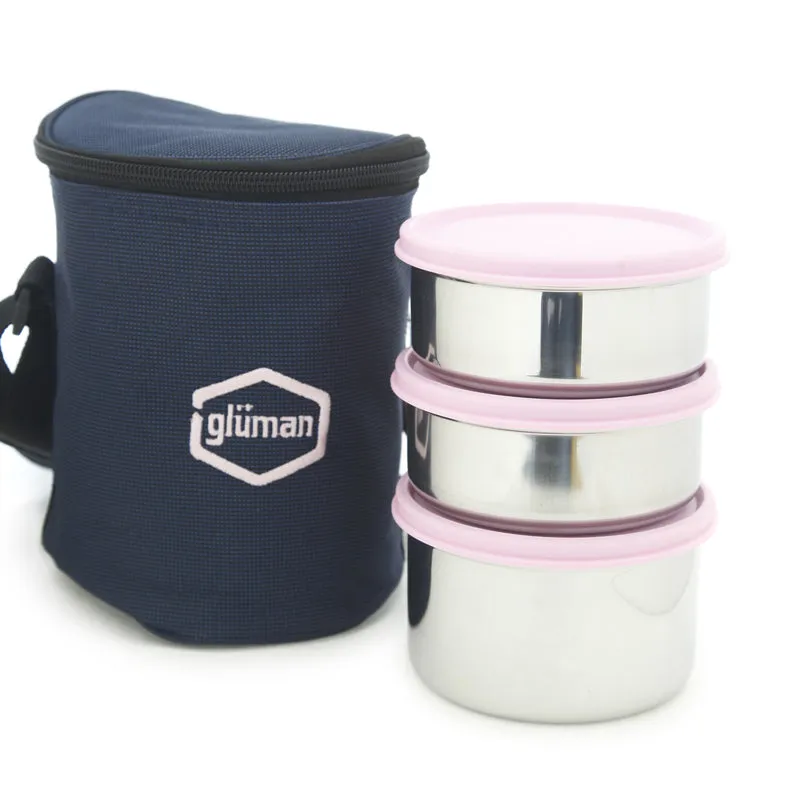 Darian Pink Lunch Box (500 ml/350 ml) - Four Piece Set media 1