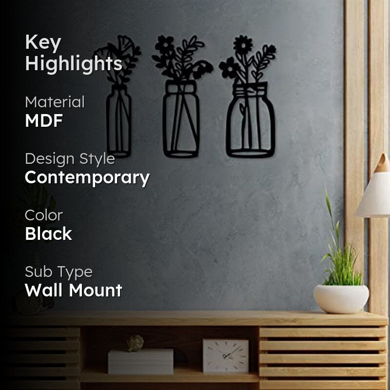 Vases MDF Wall Accents- Set Of Three media 2